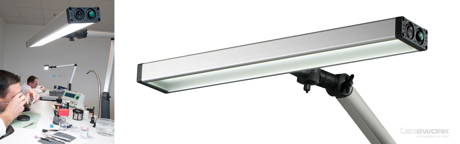 Application example of the LED articulated arm luminaire UNILED II from LED2WORK
