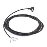 Sensor Kabel, 5 m, 4-Adern, offen/M12 Winkelbuchse, A-kodiert, für 24V