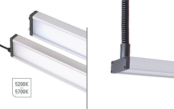 Illustrazione dell'apparecchio LED per applicazioni e dell'apparecchio di sistema LED UNILED SL 230V AC di LED2WORK