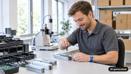 Produktionsmitarbeiter (m/w/d) bei LED2WORK in Pforzheim – KI-generiertes Bild