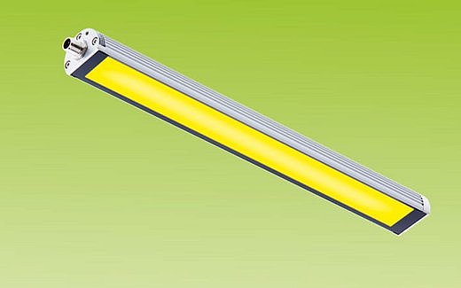 LED signal light with indicator function in yellow for machines