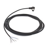 Sensor Kabel, PUR, 10 m, 5-Adern, offen/M12 Winkelbuchse, A-kodiert