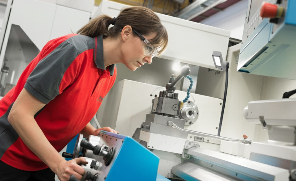 Lampada con braccio flessibile in applicazione